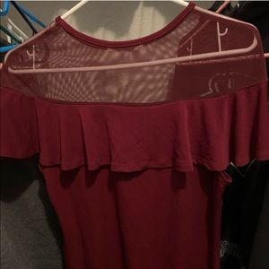 fancy maroon top